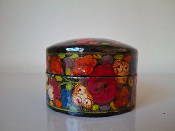 Vintage kashmiri indian papier mache floreal box (2), Envoi