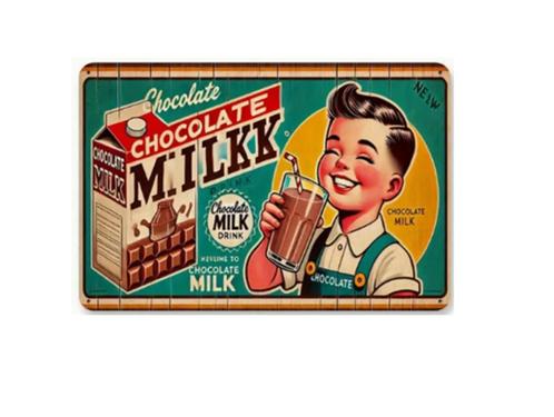 Chocomelk blikken decoratie plaat, Verzamelen, Merken en Reclamevoorwerpen, Zo goed als nieuw, Reclamebord, Ophalen of Verzenden
