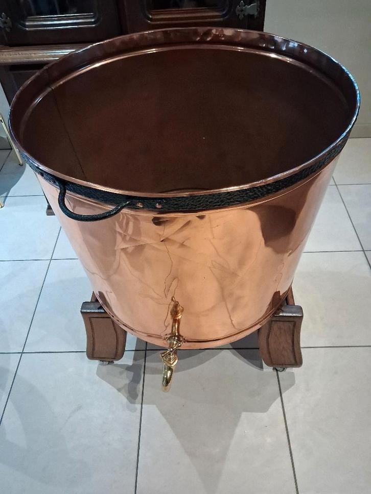 Mooie oude brocante koperen waskuip, Antiquités & Art, Curiosités & Brocante, Enlèvement