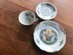 vintage 1962 dessertbord, ondertas en tas H.Communie gelijk, Ophalen of Verzenden, Nieuw, Porselein, Kop en/of schotel