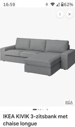 Kivik ikea driezit plus longchair blauw grijs in goede staat, Enlèvement