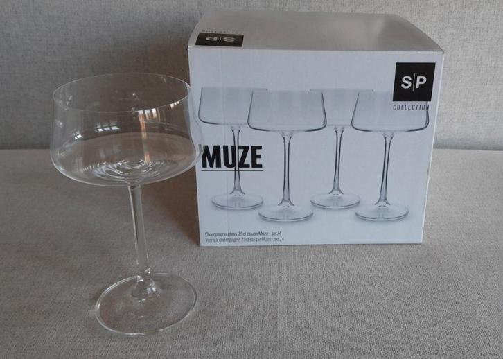 Salt&Pepper SP Collection Muze coupe champagneglazen - set/4, Verzamelen, Glas en Drinkglazen, Zo goed als nieuw, Overige typen