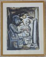 FRED BERVOETS / SCHILDER IN ATELIER / KLEURZEEFDRUK 87x69cm, Antiek en Kunst, Kunst | Litho's en Zeefdrukken, Ophalen
