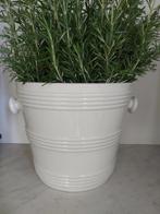 Prachtige grote witte zware keramische banden pot Maestricht, Antiek en Kunst, Ophalen of Verzenden