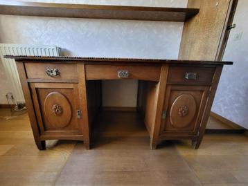Vintage bureau + bijhorende stoel, Ophalen, Gebruikt, Bureau