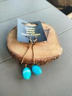 Lange oorbellen/ blauwe parel, Handtassen en Accessoires, Oorbellen, Overige materialen, Hangers, Nieuw, Ophalen of Verzenden