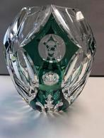 Val-Saint-Lambert groene geslepen kristallen vaas, Antiek en Kunst, Ophalen