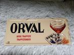 Orval metalen bord beige versie met reliëf, Verzamelen, Biermerken, Nieuw, Overige merken, Reclamebord, Plaat of Schild, Ophalen of Verzenden