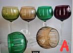 6 verres à vin en cristal très joliment taillés., Antiquités & Art, Enlèvement ou Envoi