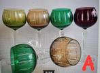 6 verres à vin en cristal très joliment taillés., Enlèvement ou Envoi