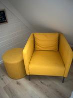Geel zeteltje en bijhorende poef, Huis en Inrichting, Ophalen, Gebruikt