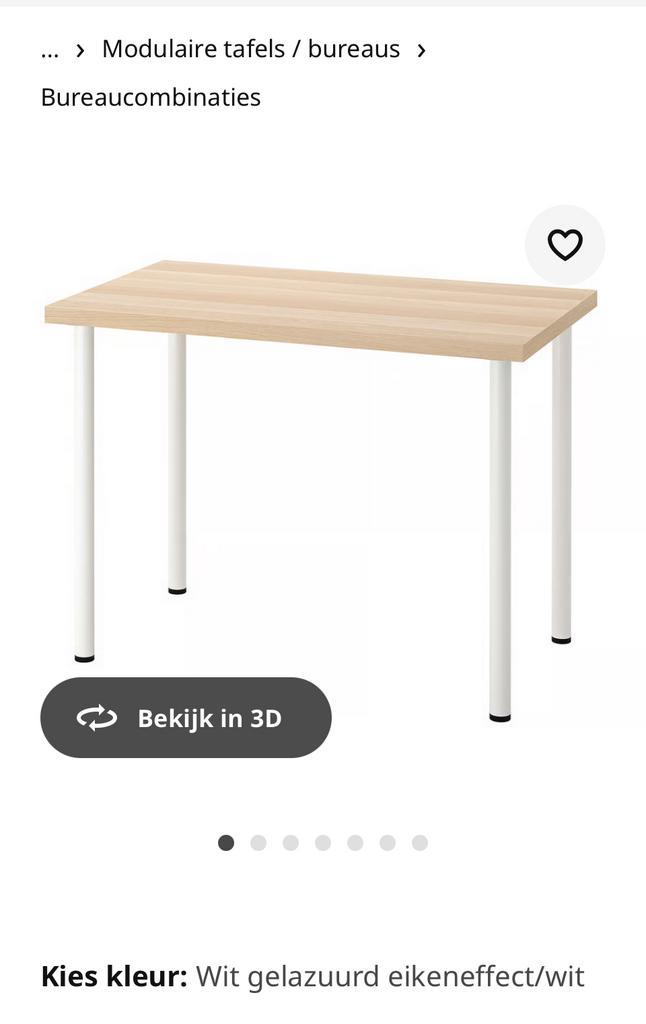 Meerdere IKEA LINNMON bureau , tafels wit eiken (10060 cm), Huis en Inrichting, Bureaus, Zo goed als nieuw, Bureau, Ophalen