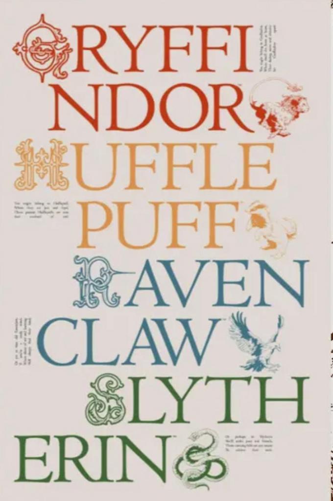 Gryffindor Hufflepuff Ravenclaw Slytherin - Harry Potter, Verzamelen, Merken en Reclamevoorwerpen, Zo goed als nieuw, Reclamebord