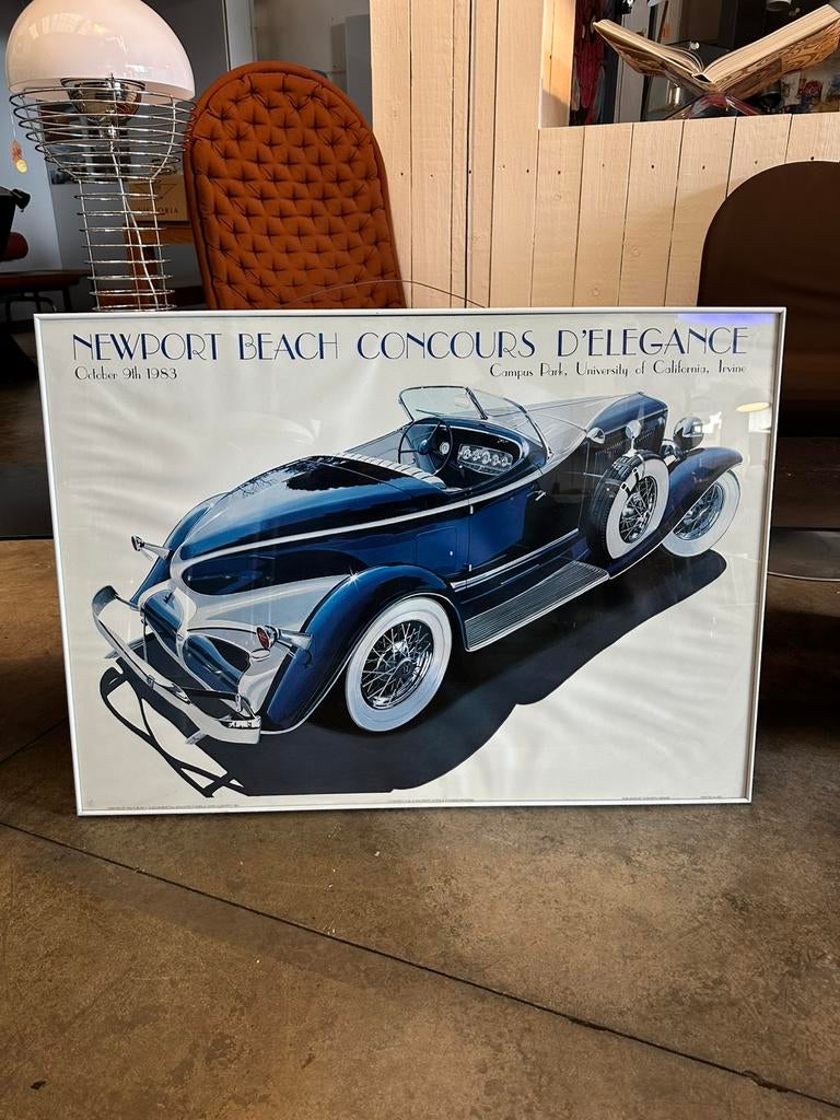 Originele poster — Newport Beach Concours d'Elegance 1983, Verzamelen, Posters, Zo goed als nieuw, Ophalen of Verzenden