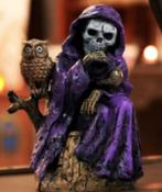 Prachtig beeldje Skelet paars met uil (15cm), Verzamelen, Ophalen of Verzenden, Nieuw