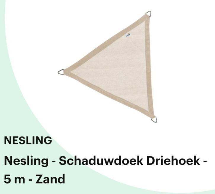 Nesling schaduwdoek 5x5x5, Tuin en Terras, Schaduwdoeken, Zo goed als nieuw, Ophalen
