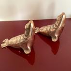 Paar decoratieve zegels in verguld brons, Ophalen, Brons