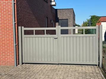 Alluminium poort grijs, Tuin en Terras, Ophalen, Met poort, Gebruikt, Overige typen