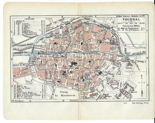 1911 - Tournai - plan de la ville, Boeken, Atlassen en Landkaarten, Verzenden
