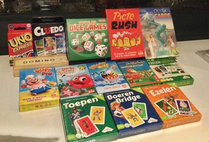 14 Gezelschapspellen, allemaal nieuw én geseald., Hobby en Vrije tijd, Gezelschapsspellen | Kaartspellen, Nieuw, Een of twee spelers