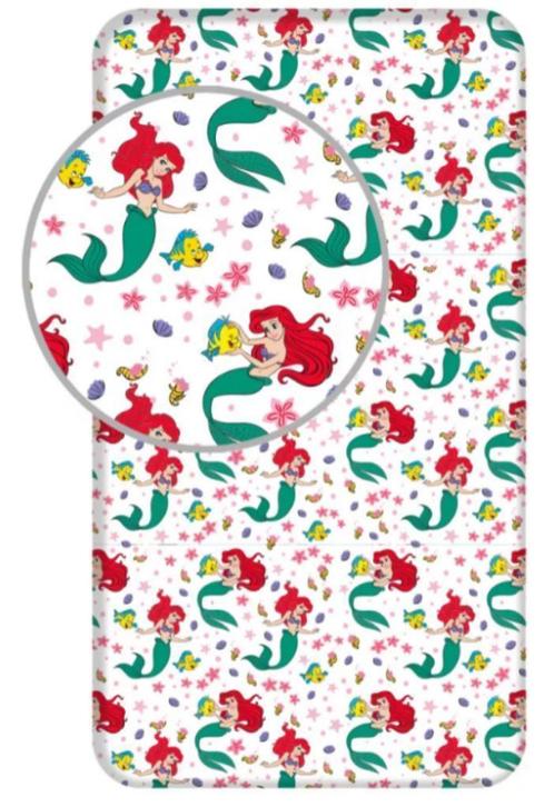 Disney Princess Ariel Hoeslaken 90x200 cm, Kinderen en Baby's, Kinderkamer | Beddengoed, Nieuw, Hoeslaken of Sloop, Overige kleuren
