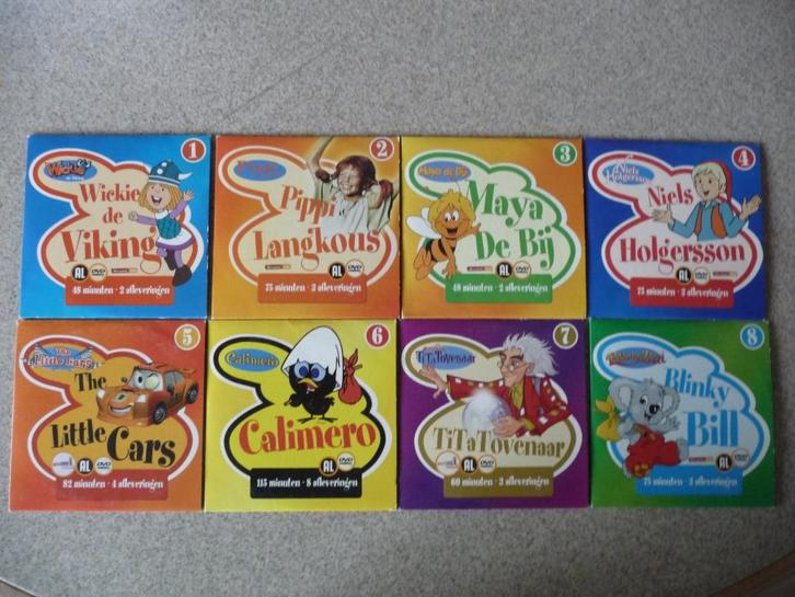 8 kinderseries op dvd, Cd's en Dvd's, Dvd's | Tekenfilms en Animatie, Zo goed als nieuw, Tekenfilm, Ophalen of Verzenden