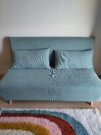 Canapé lit - tissu - bleu, Comme neuf, Enlèvement, Deux personnes, Tissus