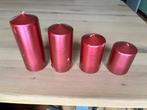 Set van 4 metalen rode kerstkaarsen, Gebruikt