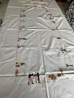 Nappe en coton brodée main +6 serviettes . Origine : Congo, Huis en Inrichting, Ophalen, Gebruikt