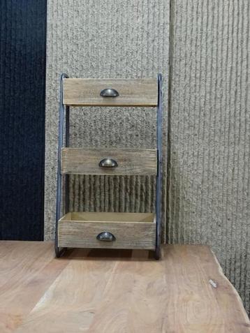 Houten displayrek met 3 lades – NIEUW in doos beschikbaar voor biedingen