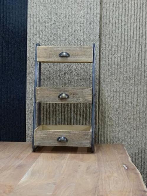 Houten displayrek met 3 lades – NIEUW in doos, Huis en Inrichting, Keuken | Keukenbenodigdheden, Nieuw, Ophalen of Verzenden