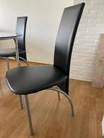 4 zwarte keukenstoelen, Huis en Inrichting, Ophalen, Gebruikt, Zwart, Vier