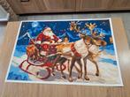 Grote gemaakte Diamond Painting *Kerstman op slee *60 x40 cm, Diversen, Kerst, Ophalen, Nieuw