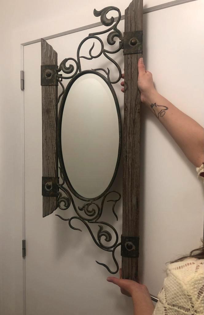 Spiegel • vintage • oudheid • decoratie, Antiek en Kunst, Antiek | Spiegels, Minder dan 50 cm, 100 tot 150 cm, Ophalen