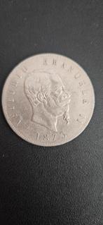 5 Lire Italie. 1873 Zilver, Postzegels en Munten, Ophalen of Verzenden, Zilver