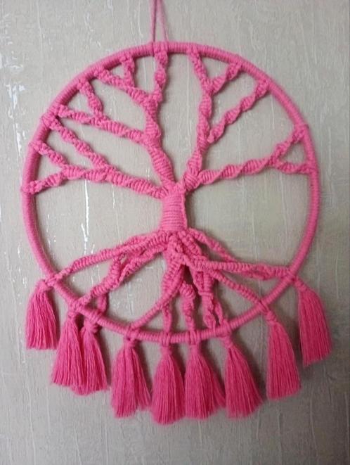 macrame levensboom dromenvanger rose, Huis en Inrichting, Woonaccessoires | Wanddecoraties, Nieuw, Ophalen