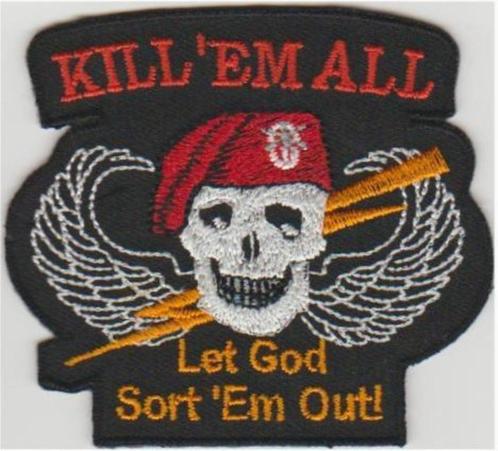 Kill Em All stoffen opstrijk patch embleem, Collections, Vêtements & Patrons, Neuf, Envoi