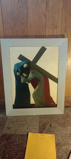 Peinture sur bois STANY HOLDA, 1972, 56x71, n620, Antiquités & Art, Enlèvement