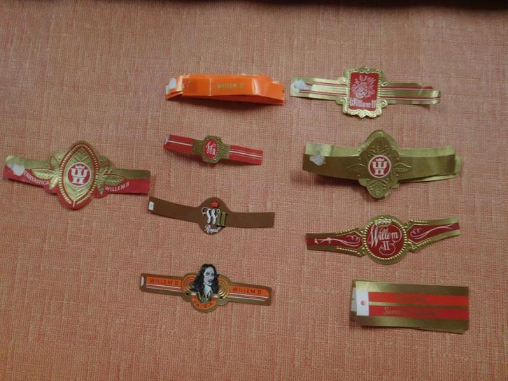 Sigarenringen fabrikant Willem II, Verzamelen, Rookartikelen, Aanstekers en Luciferdoosjes, Gebruikt, Sigarenbandjes, Ophalen of Verzenden