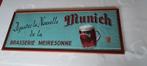 oude affiche bières Munich, brouwerij Meiresonne, 1952, Verzamelen, Ophalen, Zo goed als nieuw, Reclamebord