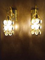 paire d' appliques hollywood regency, Ophalen of Verzenden, Gebruikt, Glas, VINTAGE