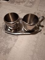 INOX suiker en melkpotje en schaaltje, Ophalen of Verzenden, Zo goed als nieuw, Overige materialen