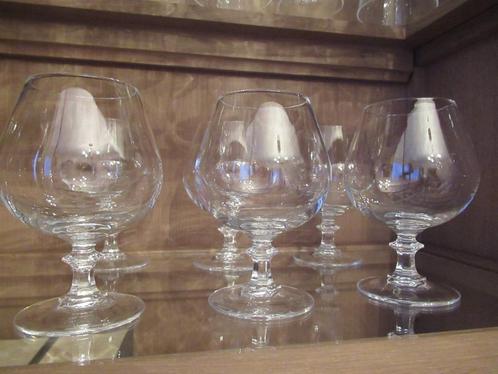 glazen CRISTAL D ARQUES-cognac-6 stuks-NIEUW-VINTAGE, Antiek en Kunst, Antiek | Glaswerk en Kristal, Ophalen of Verzenden