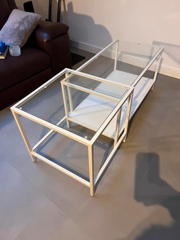 Salontafeltjes set 2 met glas beschikbaar voor biedingen