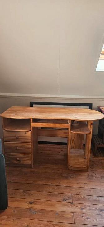 Bureau en bois – Avec rangements et étagères, Maison & Meubles, Bureaux, Utilisé, Bureau, Enlèvement