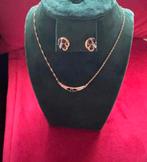 18k gouden ketting met oorbellen, Ophalen, Zo goed als nieuw
