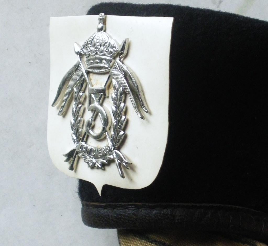 Béret de cavalerie belge du 5e lanciers 1958 dissout en 1960, Envoi, Armée de terre, Casque ou Béret