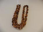 lange vintage Lucite ketting, Ophalen of Verzenden, Zo goed als nieuw, Bruin
