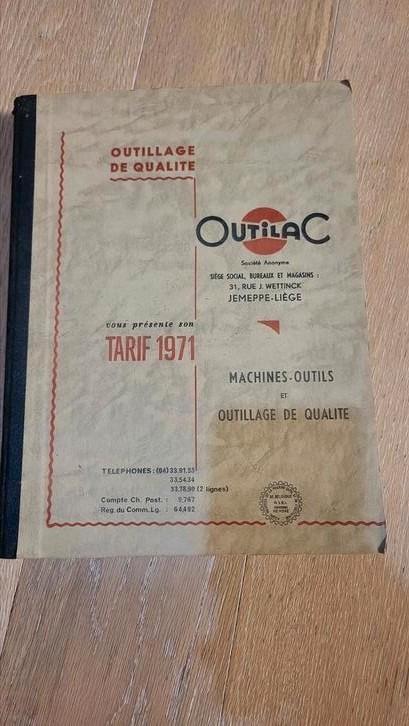 OUTILAC 1971 industriële catalogus — Gereedschapsmachines en, Antiek en Kunst, Antiek | Boeken en Manuscripten, Ophalen of Verzenden