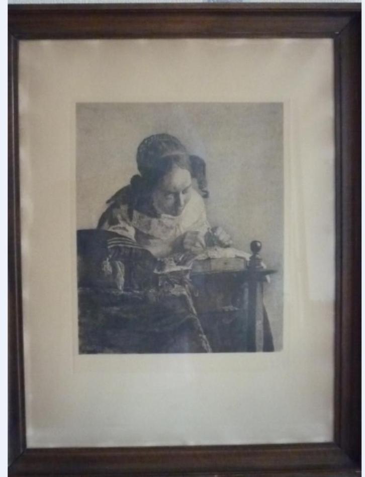 Vermeer La Dentellière, Antiek en Kunst, Kunst | Schilderijen | Klassiek, Ophalen